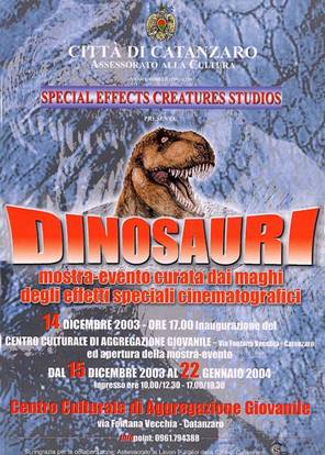 Locandina evento della mostra Dinosauri